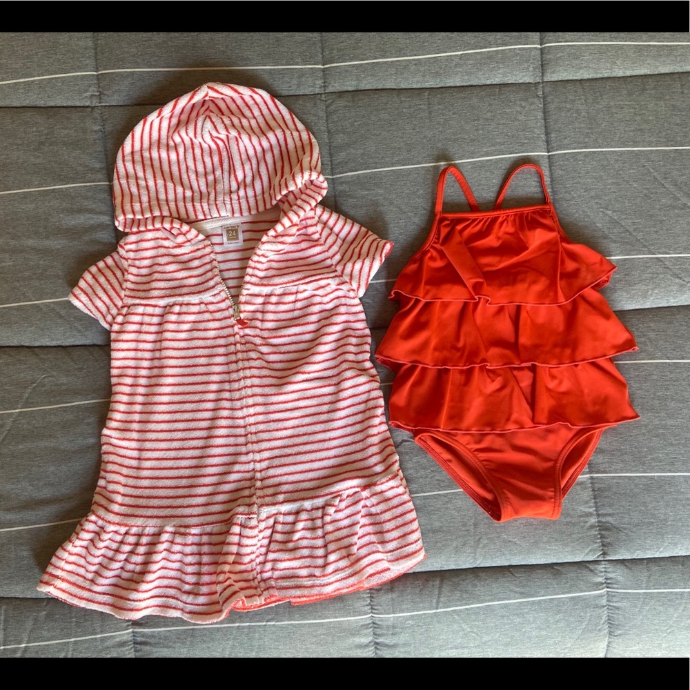 Carter’s swimsuit with marching cover up.